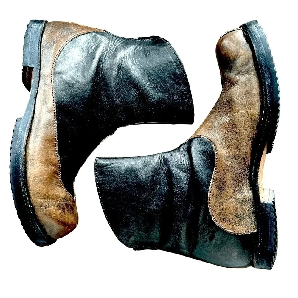 Cydwoq Two Tone Leather Era Ankle Boots 37 Handmade Artisan
